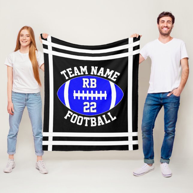 Couverture Polaire Blue Football Team Nom du joueur Position et numér (En situation)