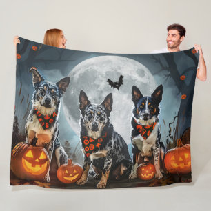Couverture Polaire Blue Heeler Halloween Épouvantable