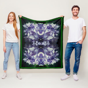 Couverture Polaire Blue Hydrangea Petals Abstrait Personnalisé