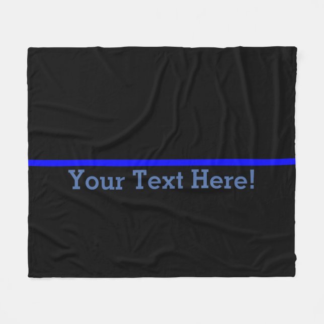 Couverture Polaire Blue Line mince symbolique personnalisent ceci (Devant (Horizontal))
