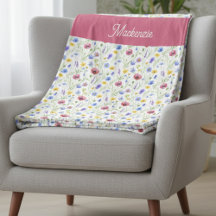 Blue Pink Wildflower Botanical Custom Name