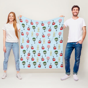 Couverture Polaire Blue Retro Ski Ascenseur Gondola Ski d'hiver