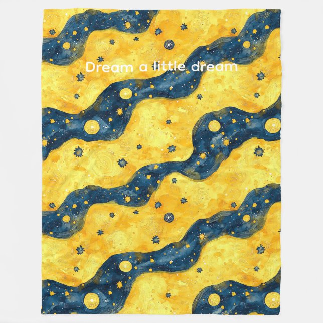 Couverture Polaire Blue Yellow Starry Sky (Devant)