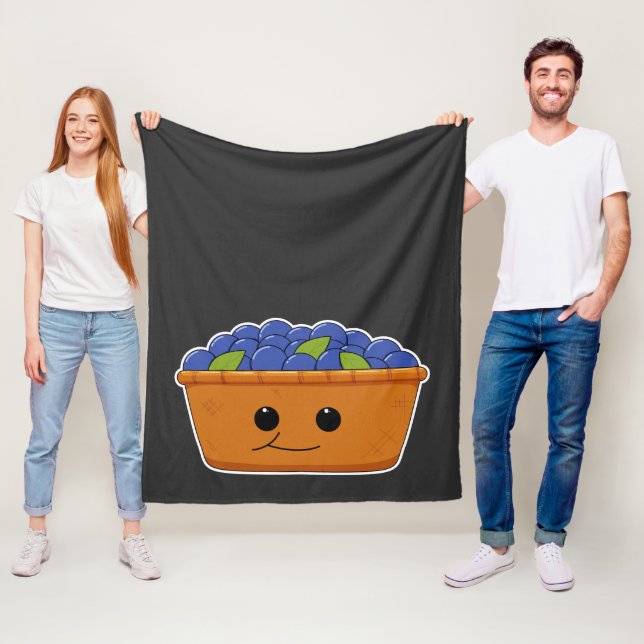 Couverture Polaire Blueberries Illustration Nouveauté (En situation)