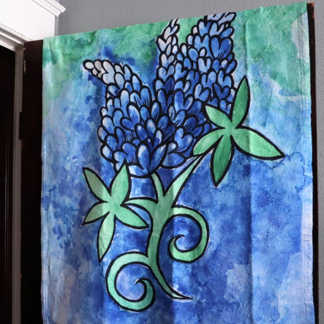 Couverture Polaire Bluebonnets du Texas (Créateur téléchargé)