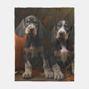 Couverture Polaire Bluetick Coonhound Chiot Automne Citrouille de pla