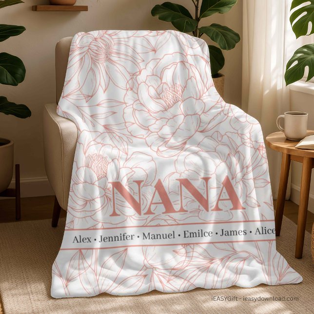 Couverture Polaire Blush Pink Custom NANA Names (Créateur téléchargé)