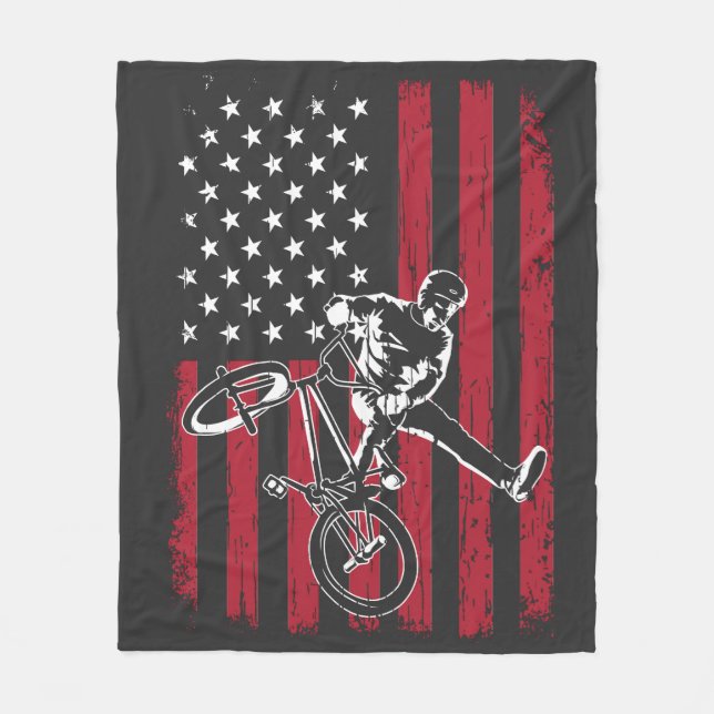 Couverture Polaire BMX | Drapeau américain BMX (Devant)