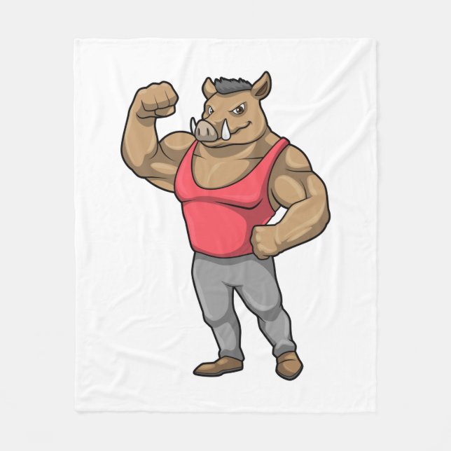 Couverture Polaire Boar Bodybuilder Muscles Bodybuilding (Devant)
