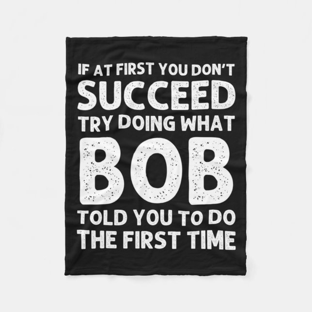 Couverture Polaire Bob Gift Name D Birthday Funny Christma  (Devant)