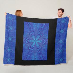 Couverture Polaire Bohême Tranquille Blue Star Flower Cosy