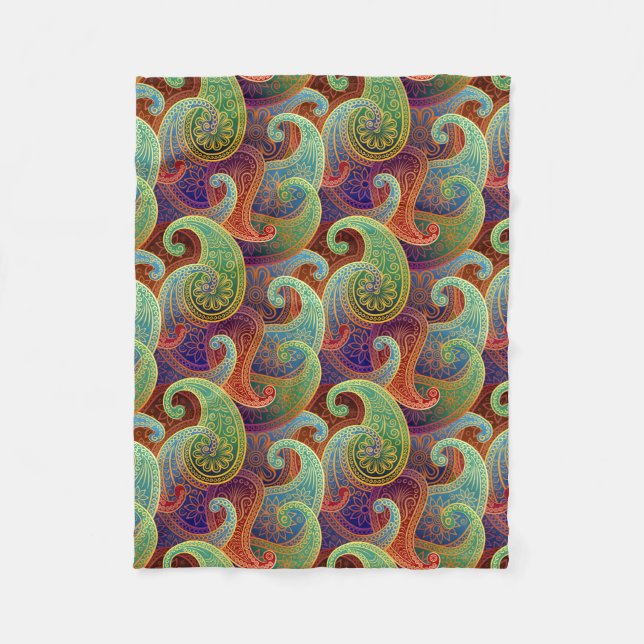 Couverture Polaire Bohemian Paisley Motif intemporel (Devant)
