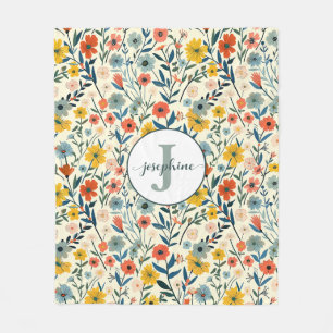 Couverture Polaire Boho Botanique Personnalisé Jardin Fleece Blanket