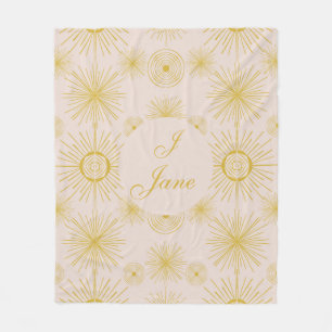 Couverture Polaire Boho Celestial Sun Stars Iivoire Personnalisé