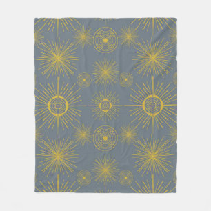 Couverture Polaire Boho Celestial Sun Stars Motif Vintage