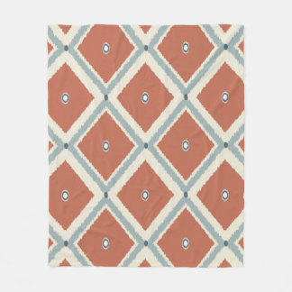 Couverture Polaire Boho Chic Terracotta and Indigo Geometric Ikat Pat