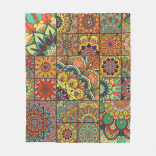 Couverture Polaire Boho ensemble de tuiles et motif sans soudure. Cor