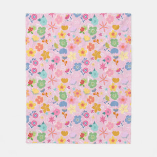Couverture Polaire Boho Flowers Motif B01.w LPink BG