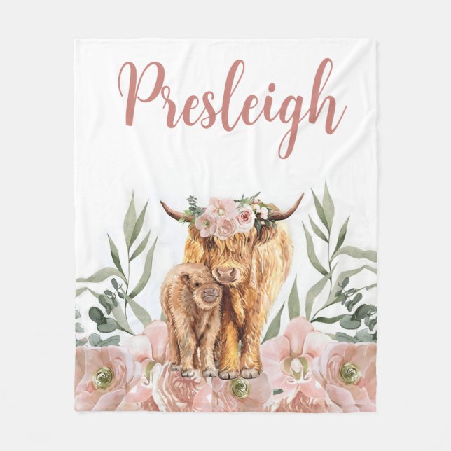 Couverture Polaire Boho Highland Cow Blanket Girl Highland Cow Blanke (Devant)