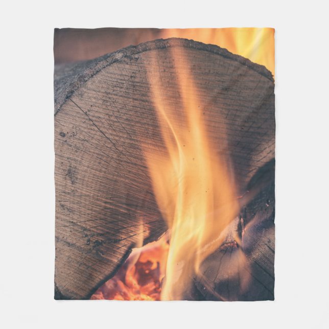 Couverture Polaire Bois au feu (Devant)