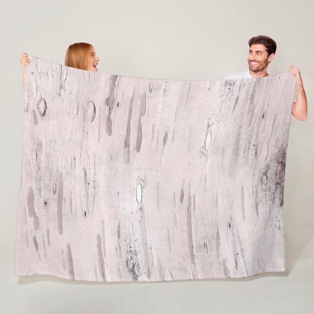 Couverture Polaire Bois d'Arbre de bouleau blanc Rustique Grange Mais (En situation)