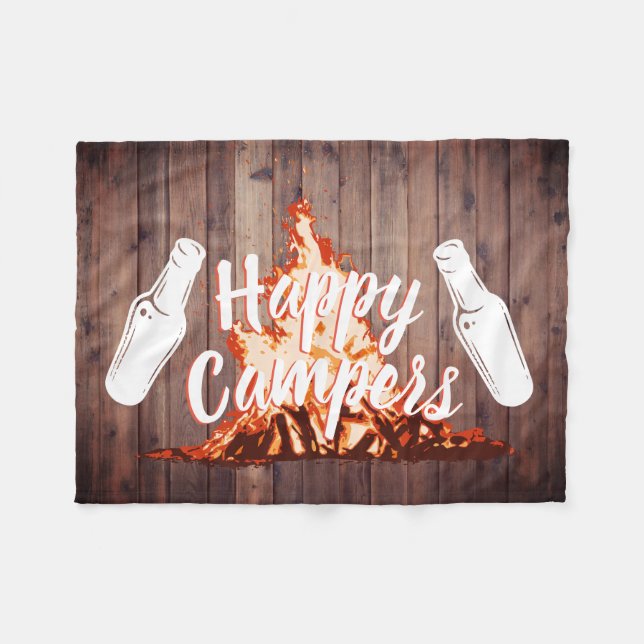 Couverture Polaire Bois rustique de bières de camping et de (Devant (Horizontal))