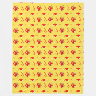 Couverture Polaire Boîte cadeau de Noël sucre de canne chapeau de Noë