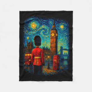 Couverture Polaire Boîte téléphonique rouge de Londres sous une nuit 