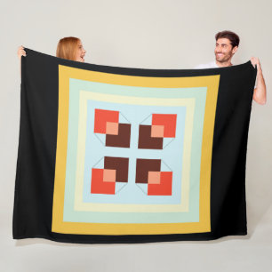 Couverture Polaire boîte texture moderne carré jaune clair doux carre