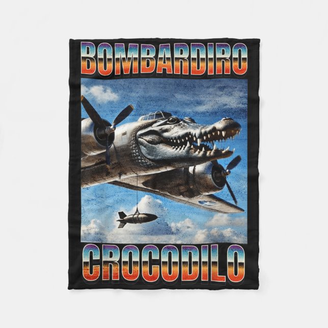 Couverture Polaire Bombardiro Crocodilo Funny Branché Italien Brainro (Devant)
