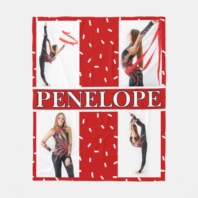 Couverture Polaire Bonbons de Noël Saupoudrer 4 Photo Collage (Devant)