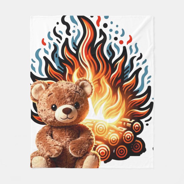 Couverture Polaire Bonfire tedy Bear (Devant)