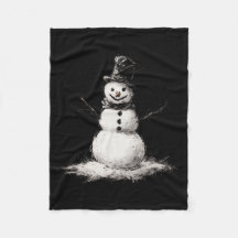 Couverture polaire bonhomme de neige