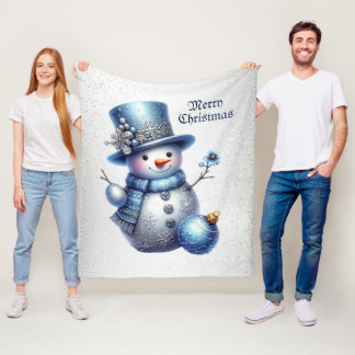 Couverture Polaire Bonhomme de neige Noël Élégant Vacances d'hiver