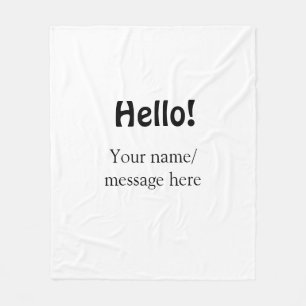 Couverture Polaire Bonjour ajouter un message de nom simple minimum é