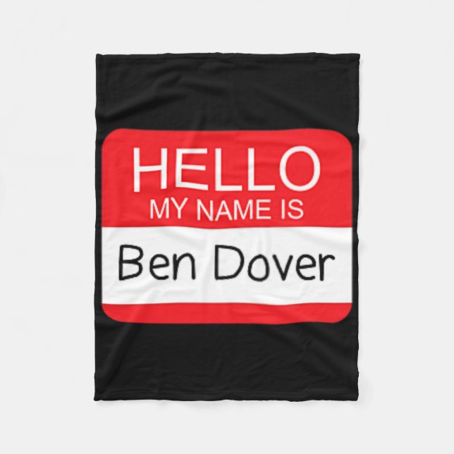 Couverture Polaire Bonjour Mon Nom Est Ben Dover Amusant Adulte Humou (Devant)