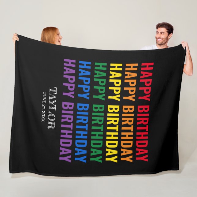 Couverture Polaire Bonne fête d'anniversaire LGBT Pride transgenre LG (En situation)