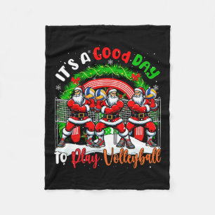 Couverture Polaire Bonne Journée Pour Jouer À Volleyball Xmas Père No
