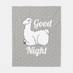 Couverture Polaire Bonne nuit Llama et Pois endormis