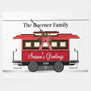 Couverture Polaire Bonnes Fêtes Family Tram Trolley Streetcar
