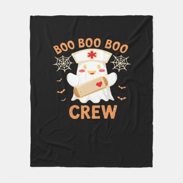 Couverture Polaire Boo Crew Drôle Fantôme Éffrayant Halloween Infirmi (Devant)
