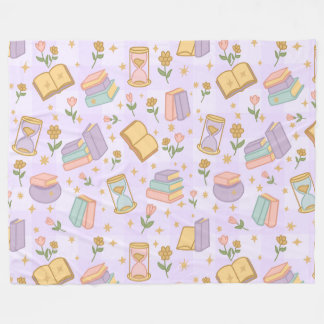 Couverture Polaire Bookish Magic Purple Girl Pastel