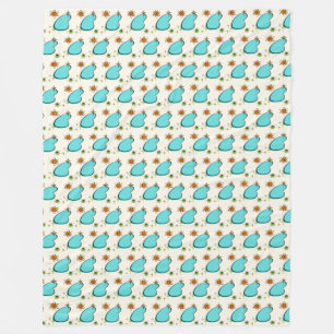 Couverture Polaire Boomerang Atomique Rétro et Starburst Fleece Blanc