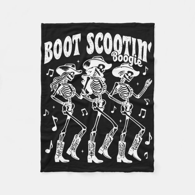 Couverture Polaire Boot Scootin' Boogie Retro Western Skeleton Dancin (Devant)