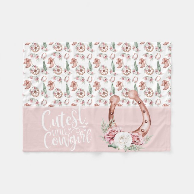 Couverture Polaire Boots & Blooms Western Chic Cutest Little Cowgirl (Devant (Horizontal))