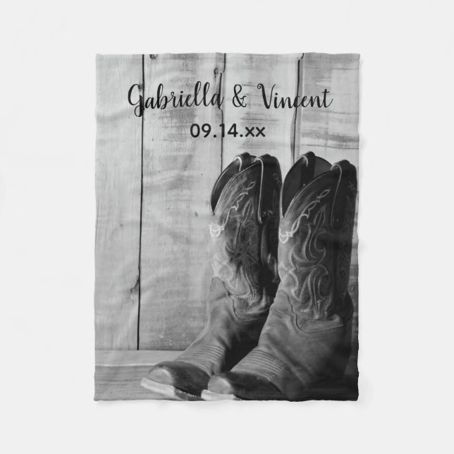 Couverture Polaire Boots rustiques Cowboy Pays Mariage occidental (Devant)