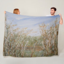 Bord sauvage d'une aquarelle d'étang naturel Impri