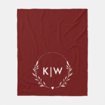 Bordeaux et Blanc | Monogramme Initiales Modernes