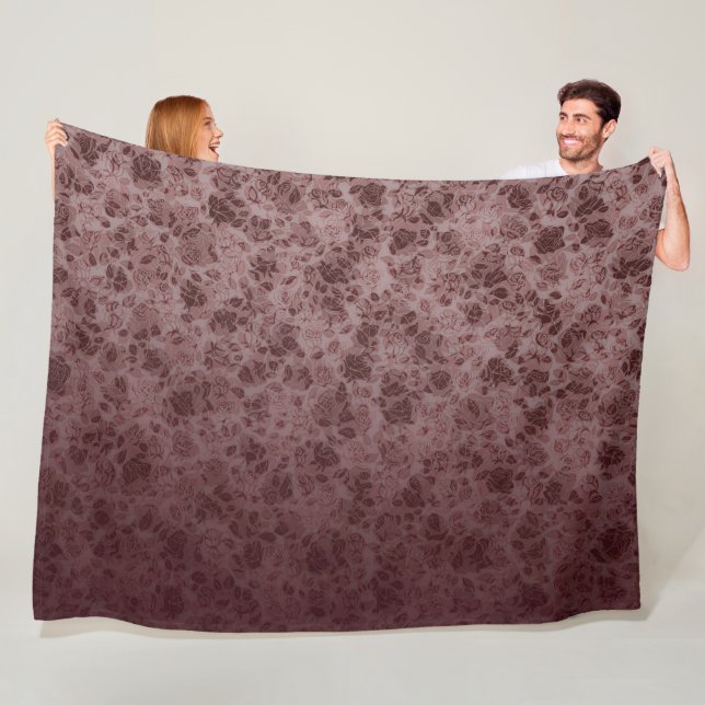 Couverture Polaire Bordeaux flowers degraded Blanket (En situation)