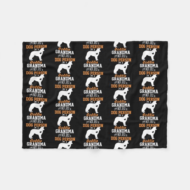 Couverture Polaire Bordure Collie Grandma Cadeaux Collie Amoureux des (Devant (Horizontal))